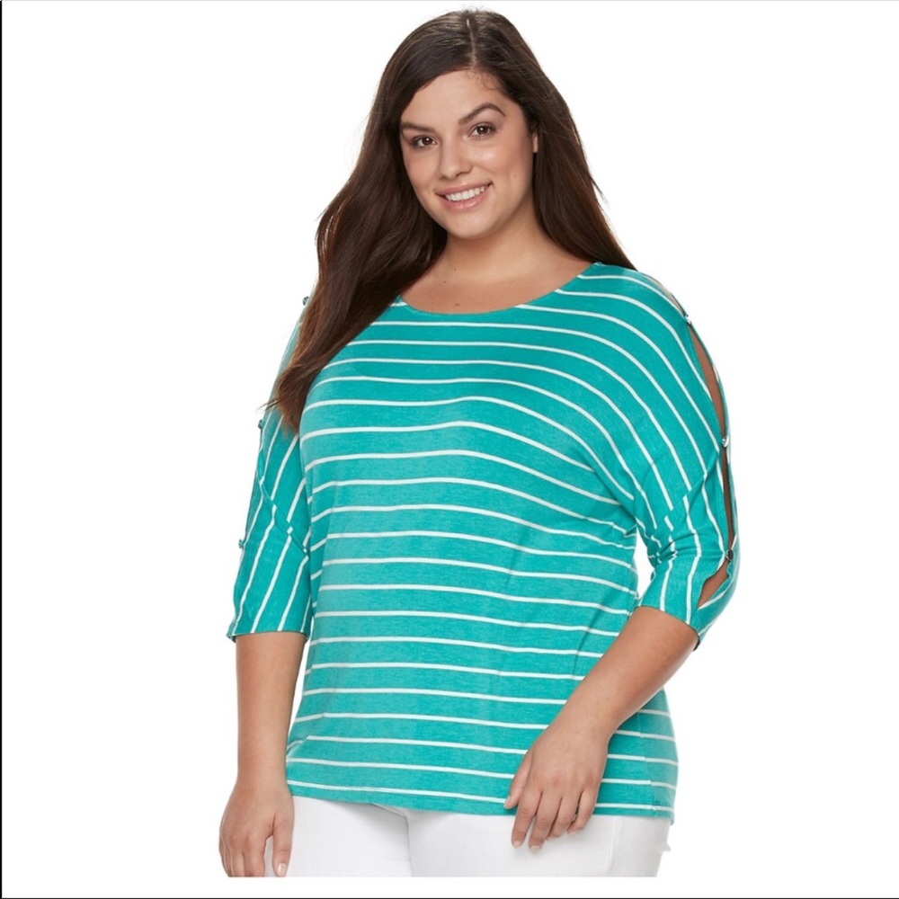🔥Sale🔥Plus Size 2X Dolman Sleeve Teal Top NWT